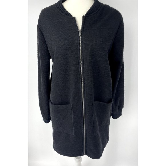 Cupcakes & Cashmere Women's Black Full Zip Sweater Jacket Faux Fur Lined Size M - Picture 1 of 3
